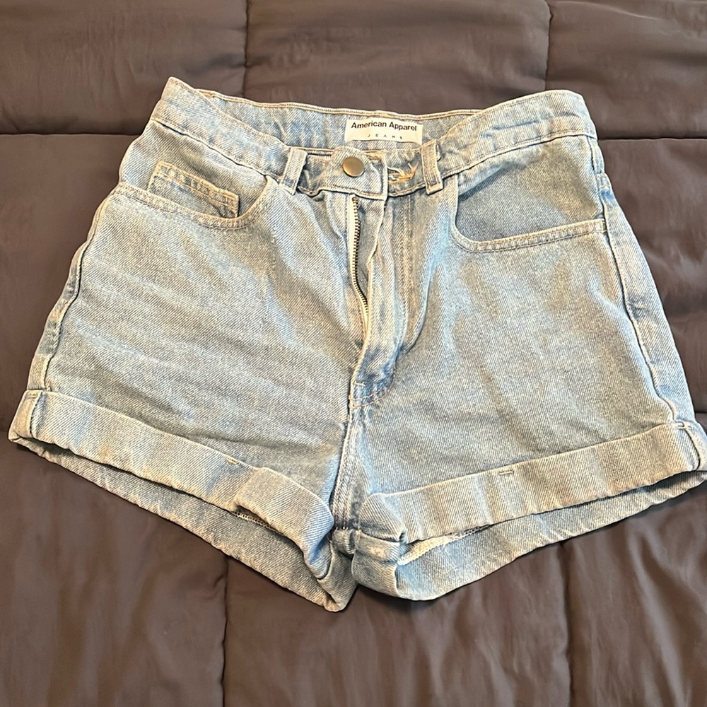 American Apparel high waisted denim shorts